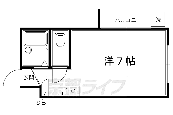 アルカディア五条坂(ワンルーム/1階)の間取り写真