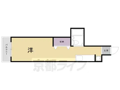 京阪電気鉄道京阪線 祇園四条駅 徒歩4分 5階建 築38年(ワンルーム/4階)の間取り写真