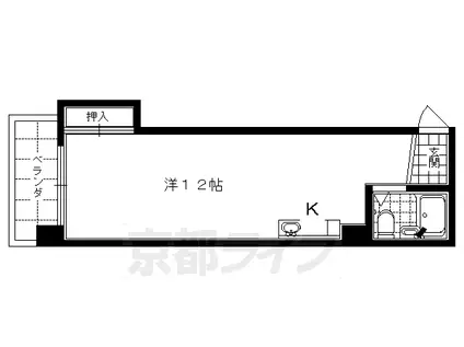 京阪電気鉄道京阪線 清水五条駅 徒歩5分 6階建 築39年(ワンルーム/2階)の間取り写真