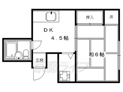 サン・グリーン(1DK/4階)の間取り写真