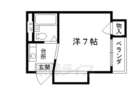 京阪電気鉄道京阪線 東福寺駅 徒歩2分 3階建 築35年(1K/1階)の間取り写真