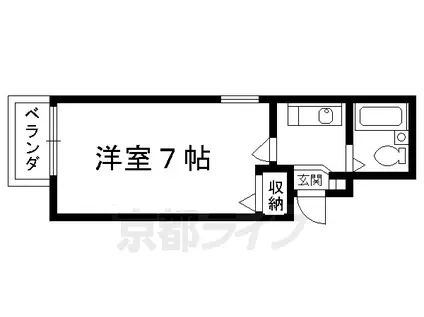 東海道本線 京都駅 徒歩9分 3階建 築33年(1K/2階)の間取り写真