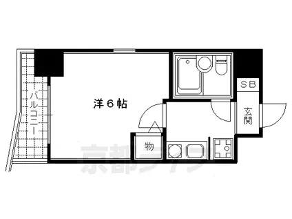 阪急電鉄京都線 大宮駅(京都) 徒歩4分 11階建 築35年(1K/7階)の間取り写真
