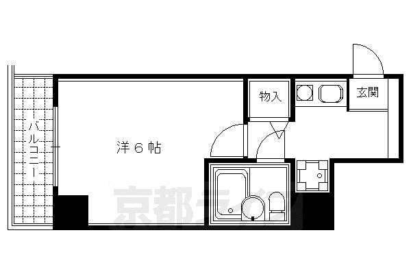 四条大宮シャトー朝日(1K/4階)の間取り写真