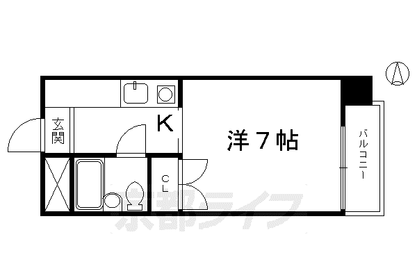 サピエンスコート烏丸七条(1K/3階)の間取り写真