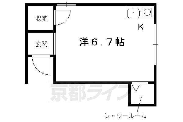 京阪電気鉄道京阪線 清水五条駅 徒歩2分 2階建 築32年(ワンルーム/2階)の間取り写真
