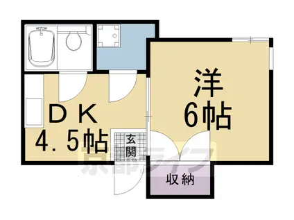 東海道本線 西大路駅 徒歩5分 4階建 築45年(1DK/3階)の間取り写真