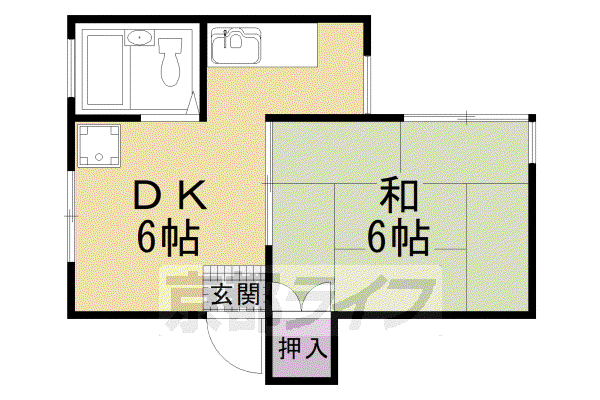 五十川ビル(1DK/1階)の間取り写真