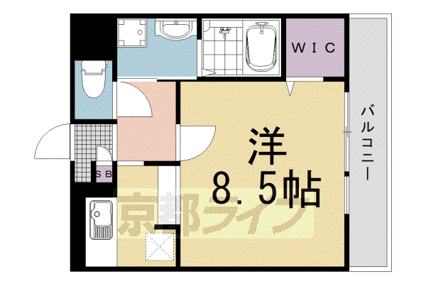 阪急電鉄京都線 西山天王山駅 徒歩3分 3階建 築19年(1K/2階)の間取り写真