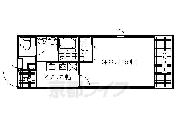 東海道本線 桂川駅(京都) 徒歩15分 2階建 築19年(1K/1階)の間取り写真