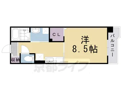 阪急電鉄京都線 洛西口駅 徒歩10分 3階建 築18年(1K/1階)の間取り写真