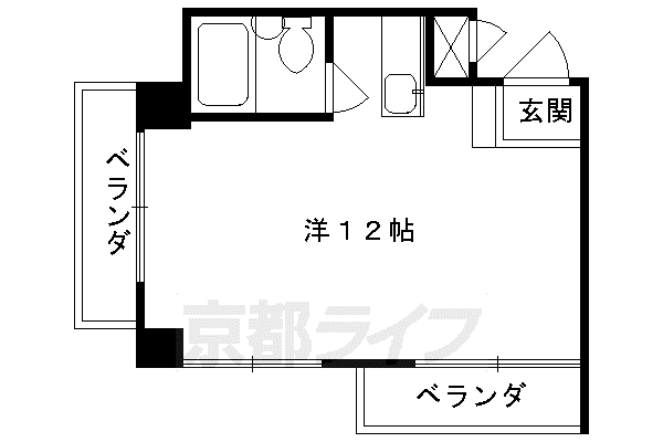 近鉄京都線 近鉄丹波橋駅 徒歩2分 5階建 築40年(ワンルーム/4階)の間取り写真