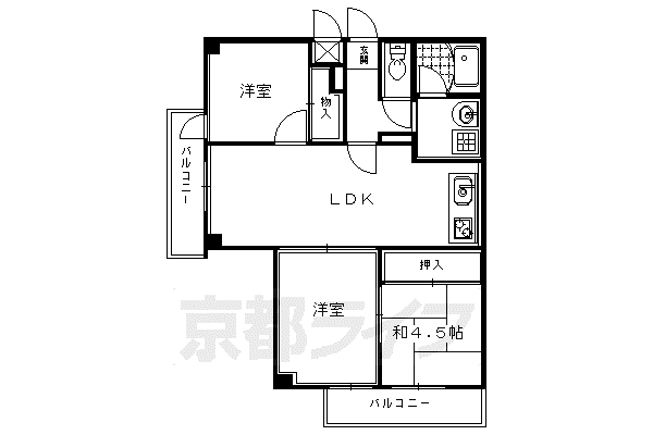 ティオーリア京都(3LDK/3階)の間取り写真