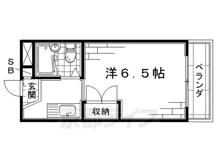 ラ・マプリーヌ桂(1K/3階)の間取り写真