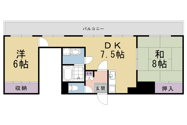 メゾンTMI(2DK/5階)の間取り写真