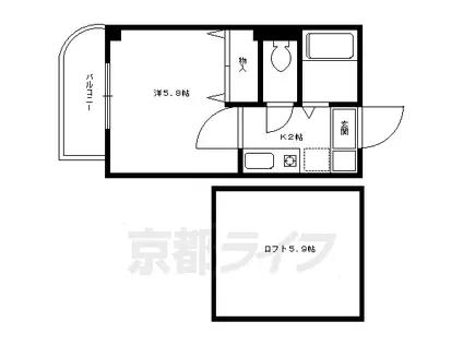 パープルクラウドⅠ(1K/3階)の間取り写真