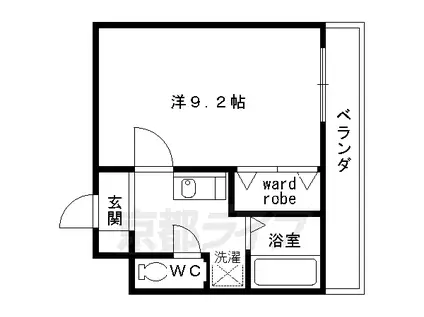 京都市烏丸線 北大路駅 徒歩17分 5階建 築28年(1K/3階)の間取り写真
