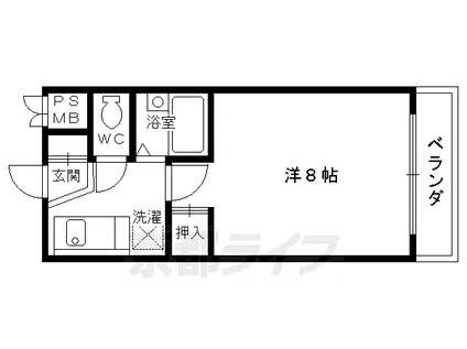 ラ・ポルテ賀茂(1K/2階)の間取り写真
