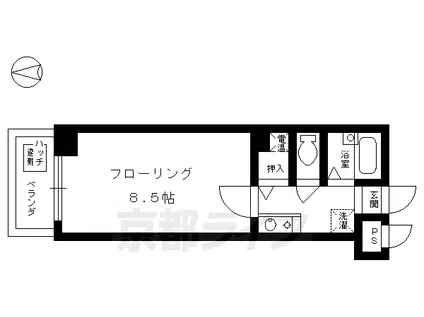 エスポワール聚楽(1K/6階)の間取り写真
