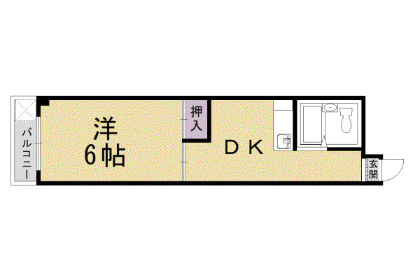 京阪電気鉄道京阪線 三条駅(京都) 徒歩4分 7階建 築42年(1DK/3階)の間取り写真