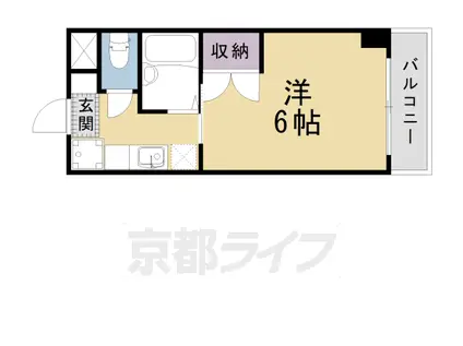 東海道本線 西大路駅 徒歩12分 5階建 築27年(1K/4階)の間取り写真