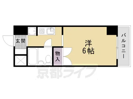 東海道本線 西大路駅 徒歩5分 7階建 築32年(1K/2階)の間取り写真