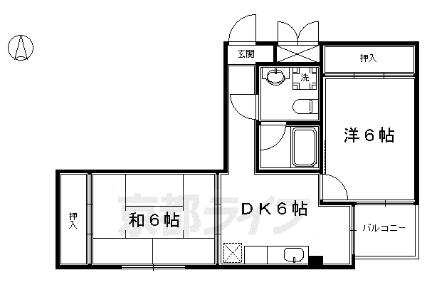 マンションアムール(2DK/3階)の間取り写真