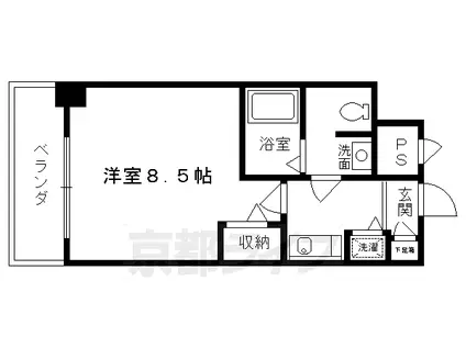 京阪電気鉄道京阪線 清水五条駅 徒歩3分 10階建 築27年(1K/5階)の間取り写真
