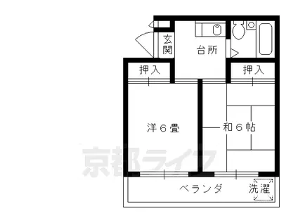 エスプリット横山(2K/3階)の間取り写真