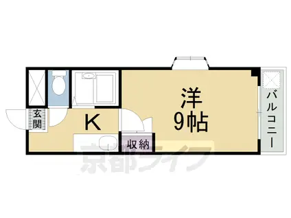 近鉄京都線 十条駅(近鉄) 徒歩13分 5階建 築33年(1K/3階)の間取り写真
