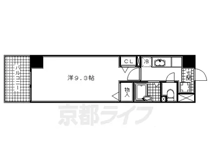 東海道本線 京都駅 徒歩5分 11階建 築26年(1K/2階)の間取り写真