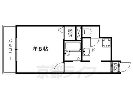 京阪電気鉄道京阪線 七条駅 徒歩2分 4階建 築25年(1K/1階)の間取り写真