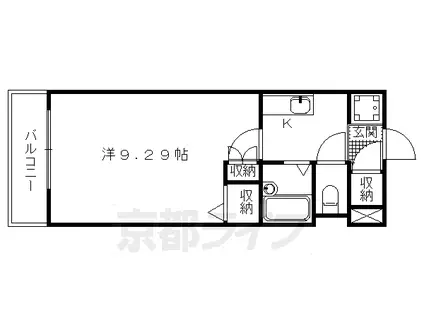京阪電気鉄道京阪線 七条駅 徒歩2分 4階建 築25年(1K/3階)の間取り写真