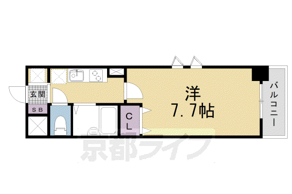 CMMクリステート京都(1K/5階)の間取り写真
