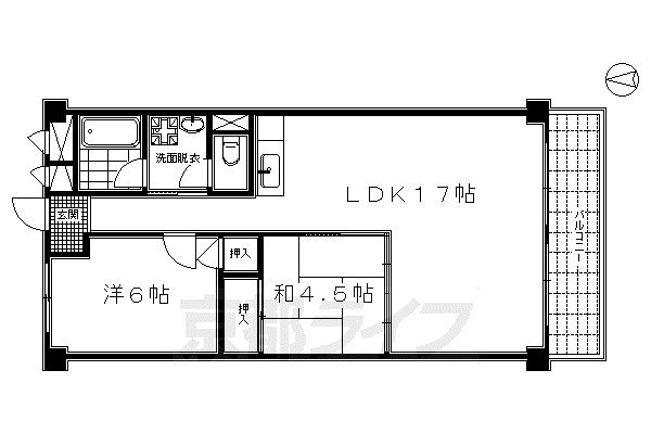 第3洛西ハイツ(2LDK/3階)の間取り写真