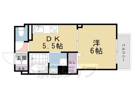 プチウイング(1DK/3階)の間取り写真