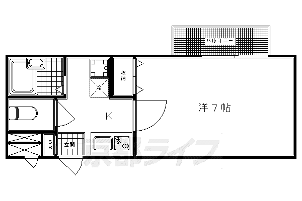 京阪電気鉄道京阪線 清水五条駅 徒歩7分 2階建 築24年(1K/2階)の間取り写真