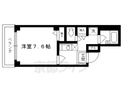 東海道本線 京都駅 徒歩7分 3階建 築24年(1K/1階)の間取り写真