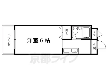 京阪電気鉄道京阪線 清水五条駅 徒歩5分 4階建 築38年(1K/3階)の間取り写真