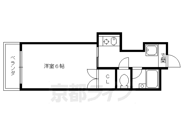 阪急電鉄京都線 京都河原町駅 徒歩1分 4階建 築28年(1K/4階)の間取り写真