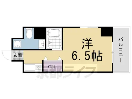 阪急電鉄京都線 西院駅(阪急) 徒歩5分 7階建 築31年(1K/6階)の間取り写真