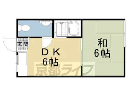 京阪電気鉄道京阪線 東福寺駅 徒歩5分 2階建 築61年(1DK/2階)の間取り写真