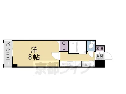 東海道本線 西大路駅 徒歩14分 11階建 築22年(1K/11階)の間取り写真