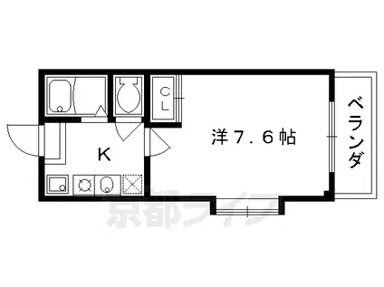 京都市烏丸線 五条駅(京都市営) 徒歩1分 3階建 築22年(1K/1階)の間取り写真