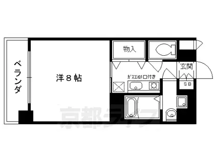 京阪電気鉄道京阪線 清水五条駅 徒歩1分 6階建 築22年(1K/2階)の間取り写真