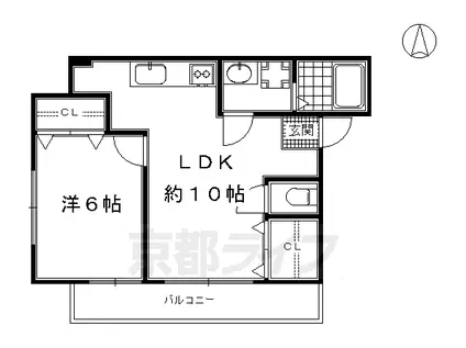 サードサークル2(1LDK/2階)の間取り写真