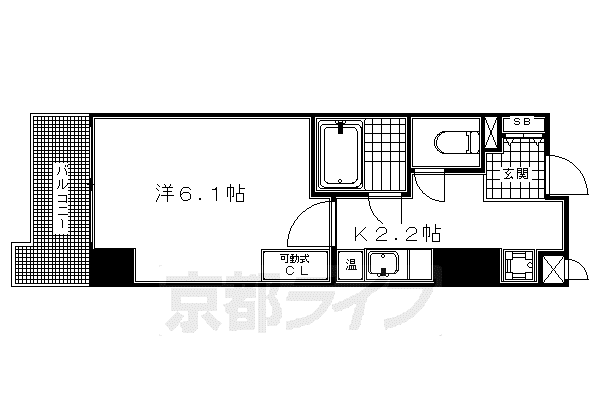 ヴィラソレイユ(1K/2階)の間取り写真