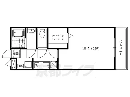 グリーンフィールド(1K/3階)の間取り写真