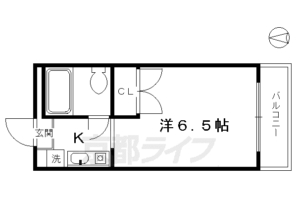 本町スチューデントハイツ(1K/4階)の間取り写真
