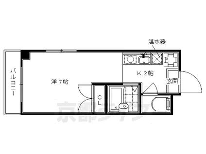 京都市烏丸線 五条駅(京都市営) 徒歩5分 5階建 築28年(1K/5階)の間取り写真